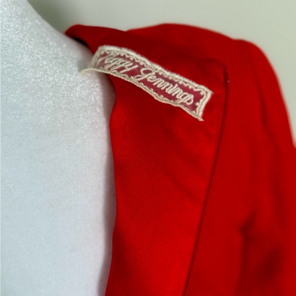 VTG ~ Peggy Jennings ~ Couture Red Dress with Lace - Picture 7 of 9